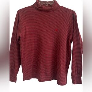 Bob Mackie Studio Vintage Turtleneck Red Gray Top Size Medium
